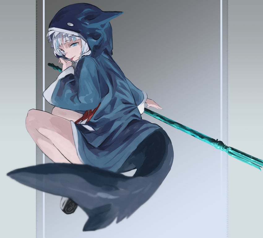 gawr gura (hololive and 1 more) drawn by megame_(okbnkn)