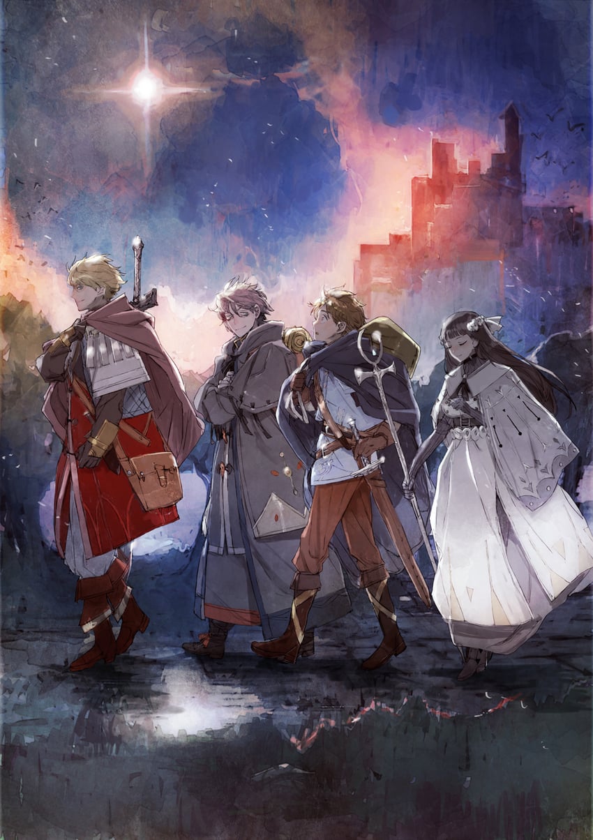 solon, maria, zack, and leon (dare ga yuusha wo koroshita ka) drawn by toi8