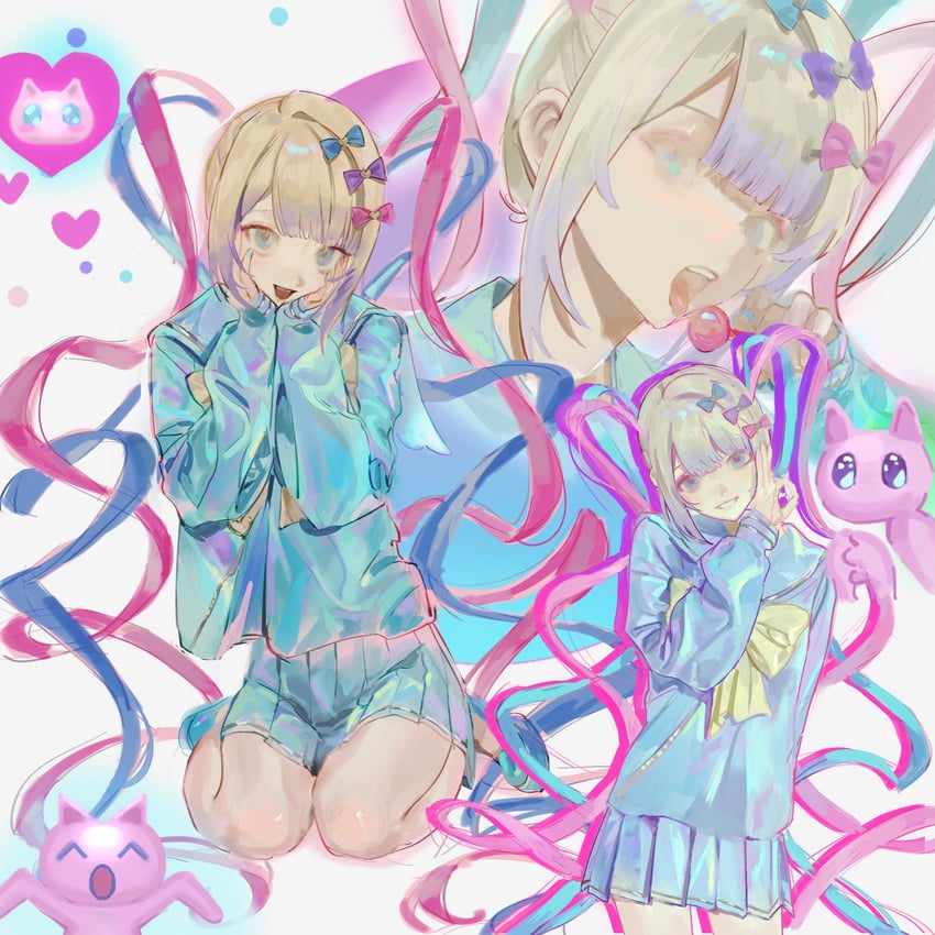chouzetsusaikawa tenshi-chan and pien cat (needy girl overdose) drawn by huanxiang_xiang