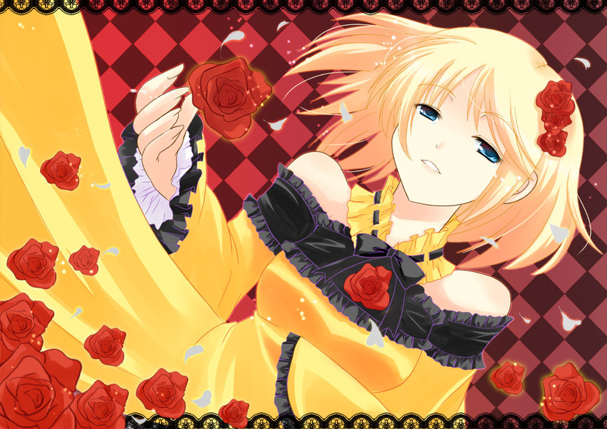 kagamine rin and riliane lucifen d'autriche (vocaloid and 2 more) drawn by azuma_kei