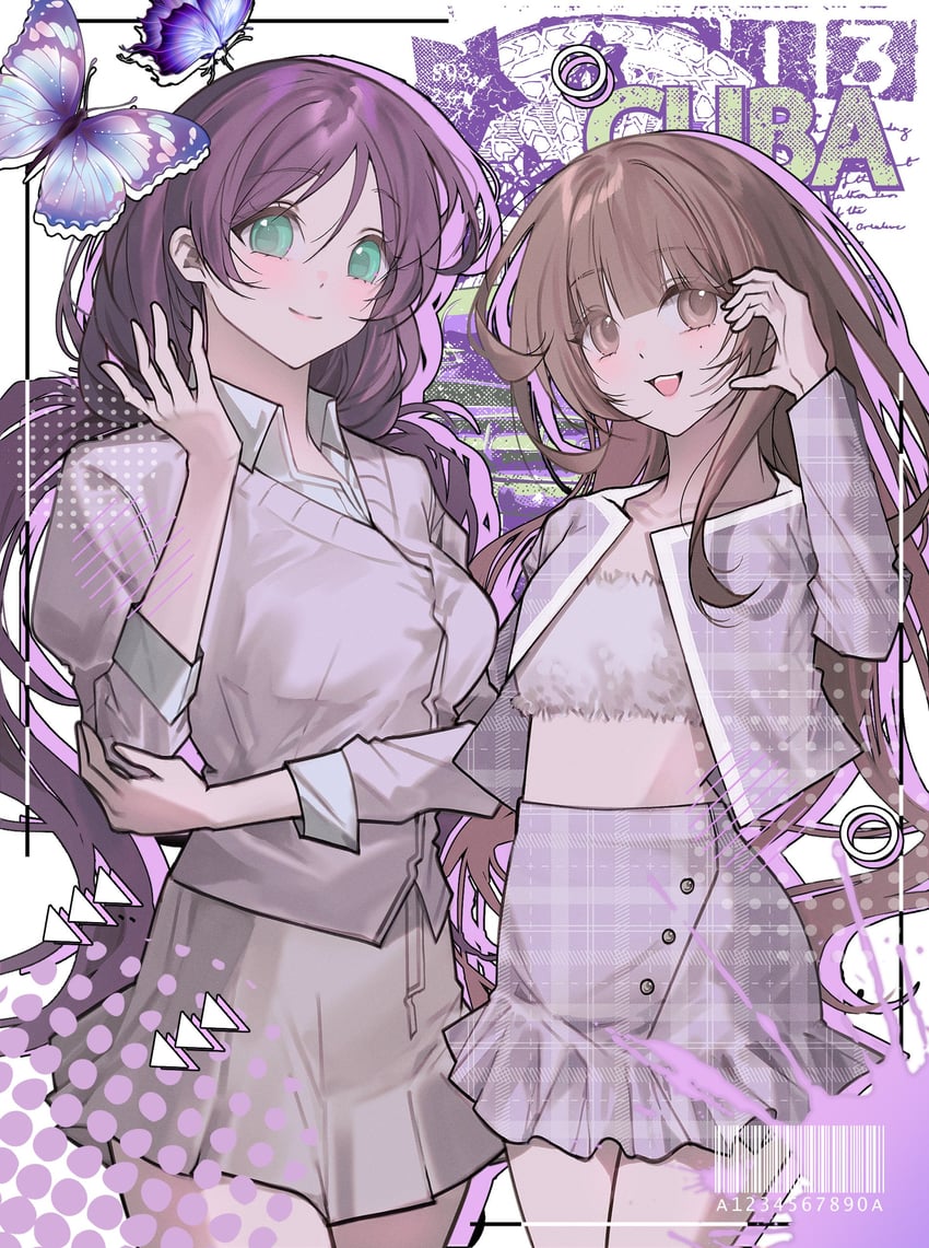 tojo nozomi and shibuya haruka (original and 2 more) drawn by jjanggeukgom