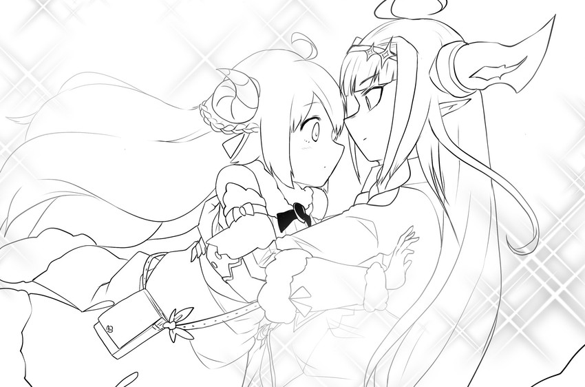 kiryu coco and tsunomaki watame (hololive) drawn by fool_iketani
