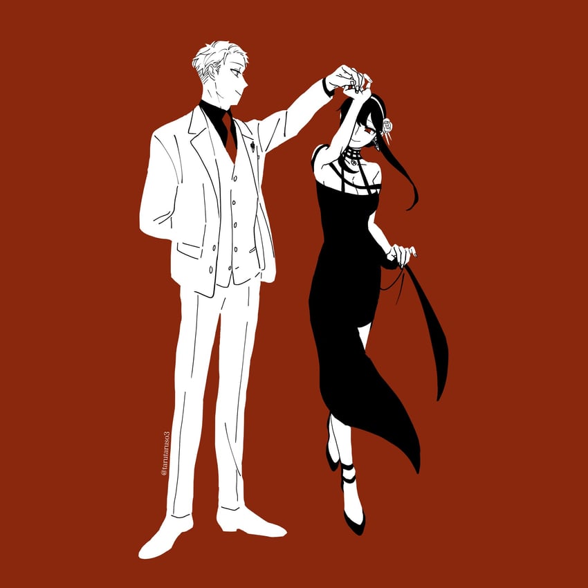 yor briar and twilight (spy x family) drawn by tarutaruso3