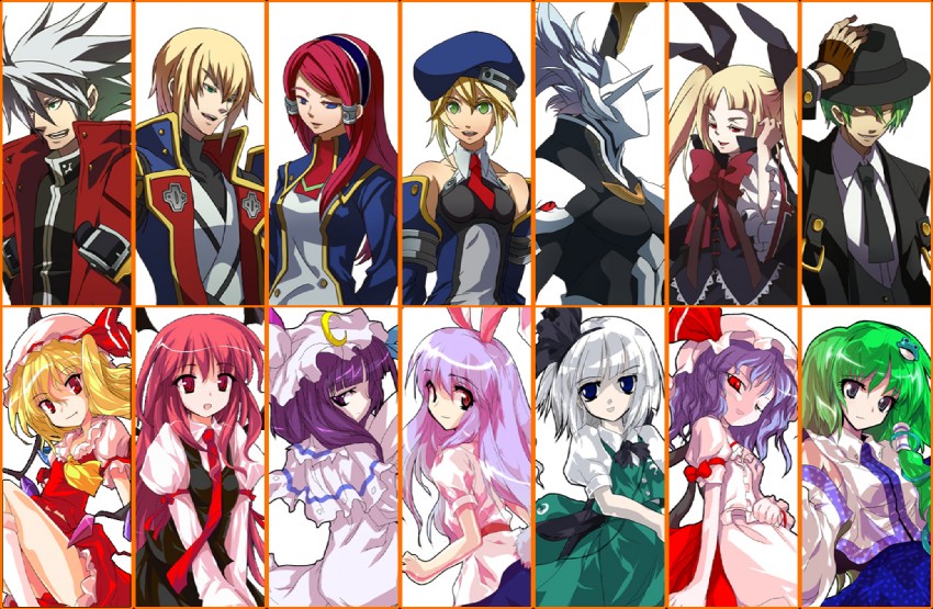 remilia scarlet, flandre scarlet, kochiya sanae, konpaku youmu, patchouli knowledge, and 9 more (touhou and 1 more) drawn by alphes and ideolo