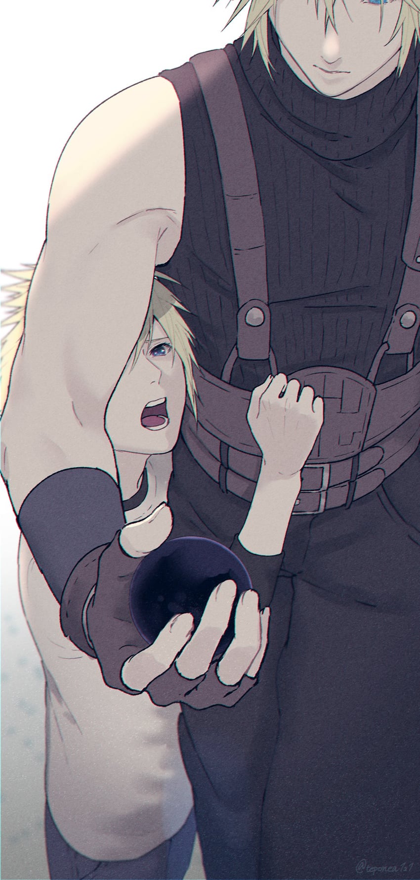 cloud strife (final fantasy and 2 more) drawn by rei_(teponea121)