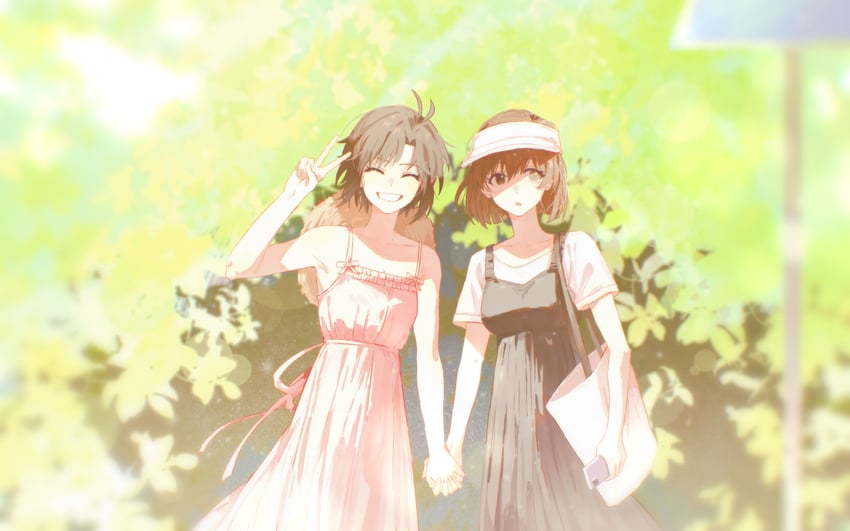 kikuchi makoto and hagiwara yukiho (idolmaster) drawn by yumi_xsh