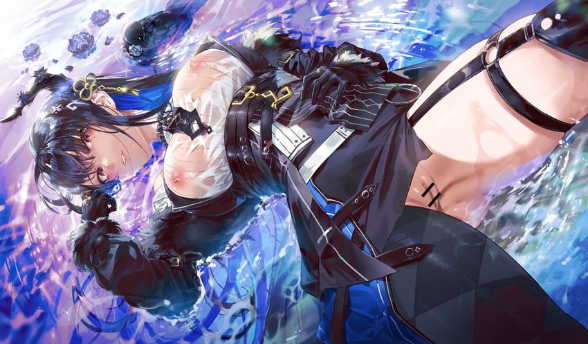 nerissa ravencroft and shadow (hololive and 1 more) drawn by kuroi_suna