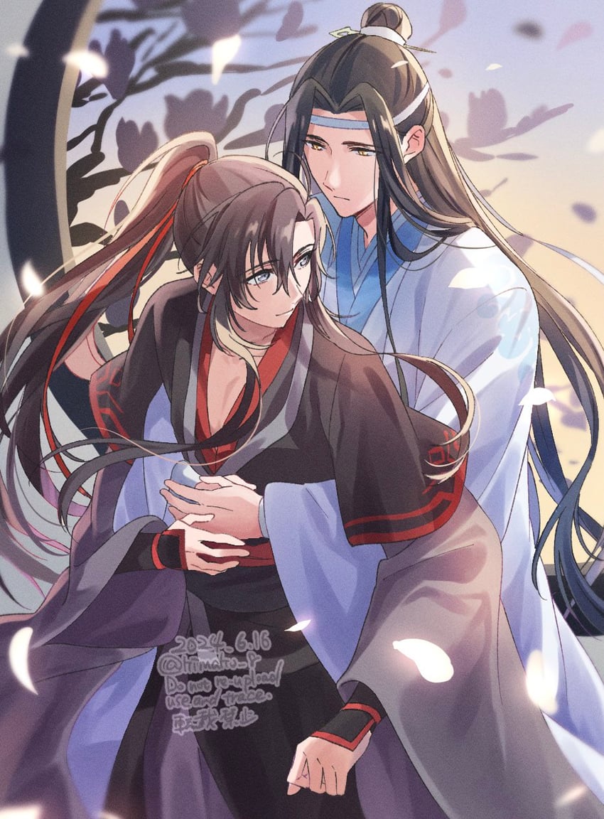 wei wuxian and lan wangji (modao zushi) drawn by kimako_(kimako_8)