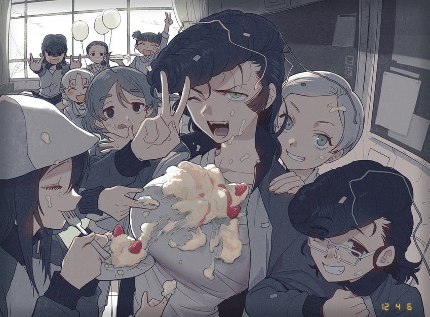 mika, aki, mikko, yuri, tami, and 4 more (girls und panzer) drawn by katsuoboshi