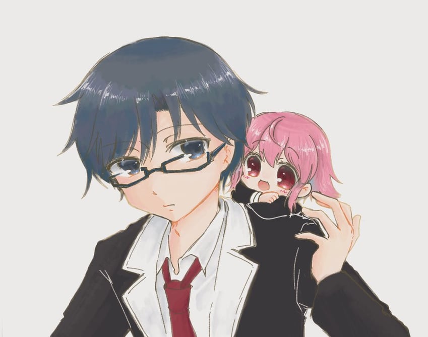 onoe serika and miyashiro takuru (chaos;child) drawn by 70lio