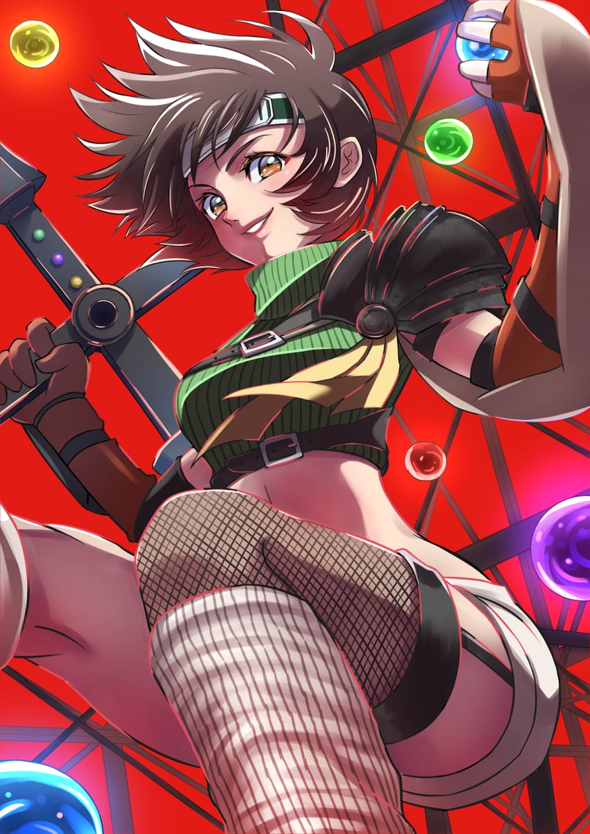 yuffie kisaragi (final fantasy and 2 more) drawn by kikopoko11