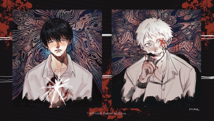 indou hikaru and tsujinaka yoshiki (hikaru ga shinda natsu) drawn by nomad_vv
