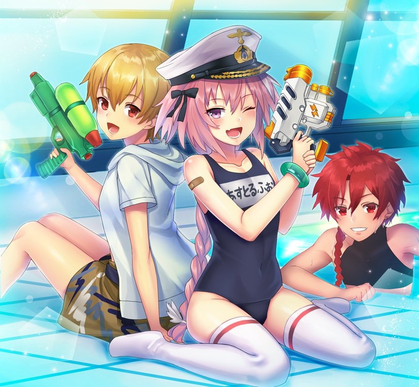gilgamesh, astolfo, child gilgamesh, and alexander (fate and 3 more) drawn by pantsu_majirou