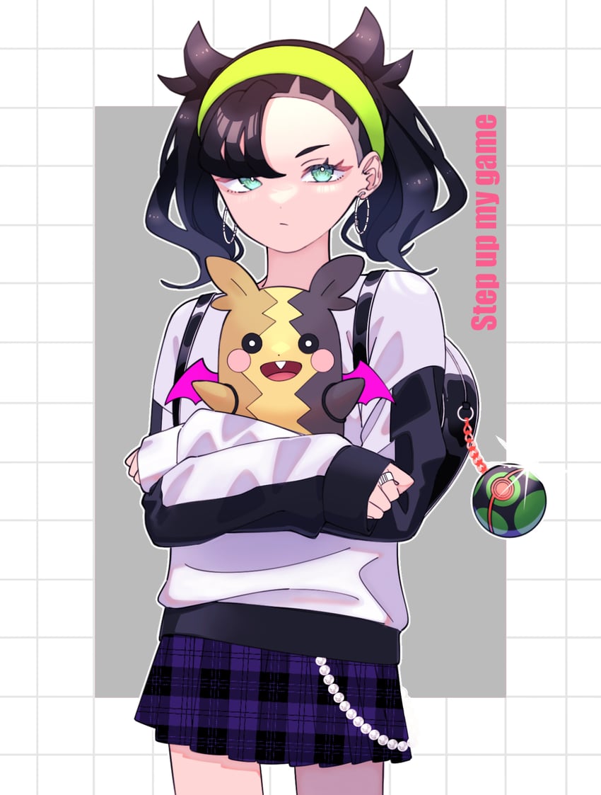 marnie and morpeko (pokemon and 1 more) drawn by kana_(kanna_runa0620)