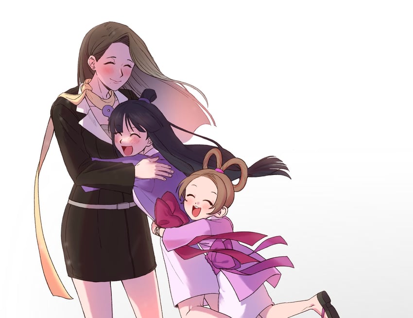 maya fey, mia fey, and pearl fey (ace attorney) drawn by 9105_y