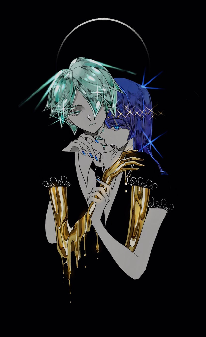phosphophyllite and lapis lazuli (houseki no kuni) drawn by shiorondo