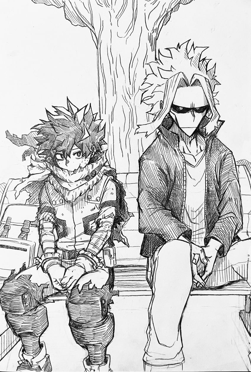 midoriya izuku, all might, and yagi toshinori (boku no hero academia) drawn by nagatomo1565