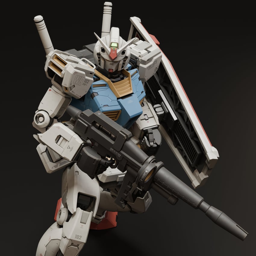 rx-78-2 gundam and white base (gundam and 1 more) drawn by mjeff
