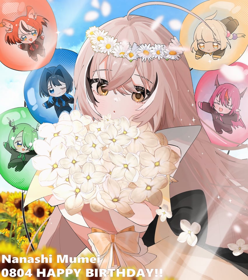 ouro kronii, nanashi mumei, hakos baelz, ceres fauna, irys, and 1 more (hololive and 1 more) drawn by hana20000920
