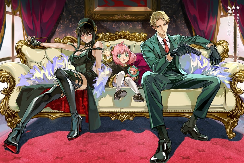 yor briar, anya, and twilight (spy x family) drawn by zzyzzyy