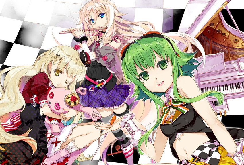 gumi, ia, mayu, and usano mimi (vocaloid and 1 more) drawn by fujima_takuya