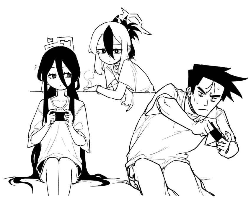 sensei, kayoko, and kei (blue archive) drawn by asahina_yoshitoshi