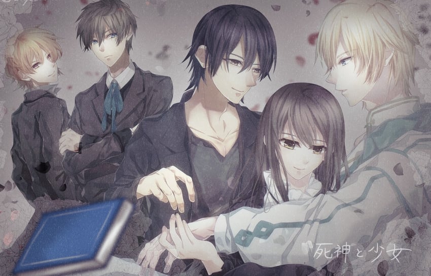 toono sayo, hinase mitsuru, toono tooya, kirishima nanaki, and ao (shinigami to shoujo) drawn by koyoru_4170