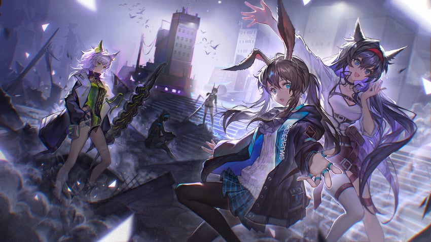 doctor, amiya, kal'tsit, ch'en, and blaze (arknights) drawn by sizuka_(komorilian)