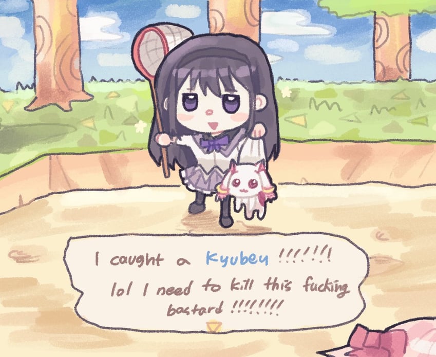 akemi homura, kaname madoka, and kyubey (mahou shoujo madoka magica and 1 more) drawn by kerimka31328031