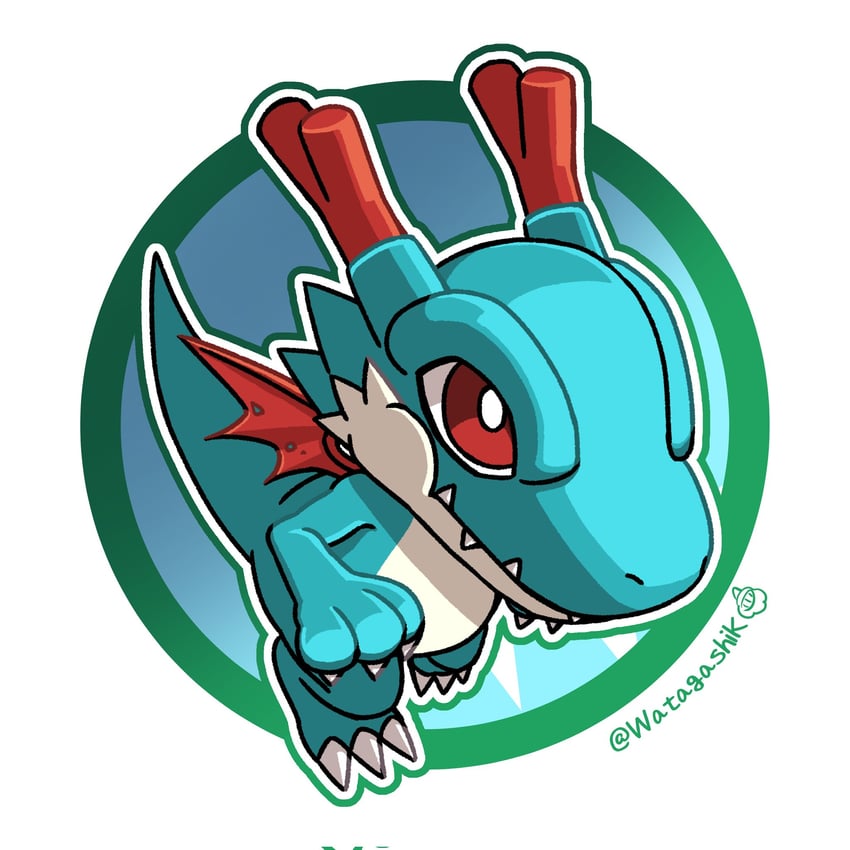 dracomon (digimon) drawn by watagashikn