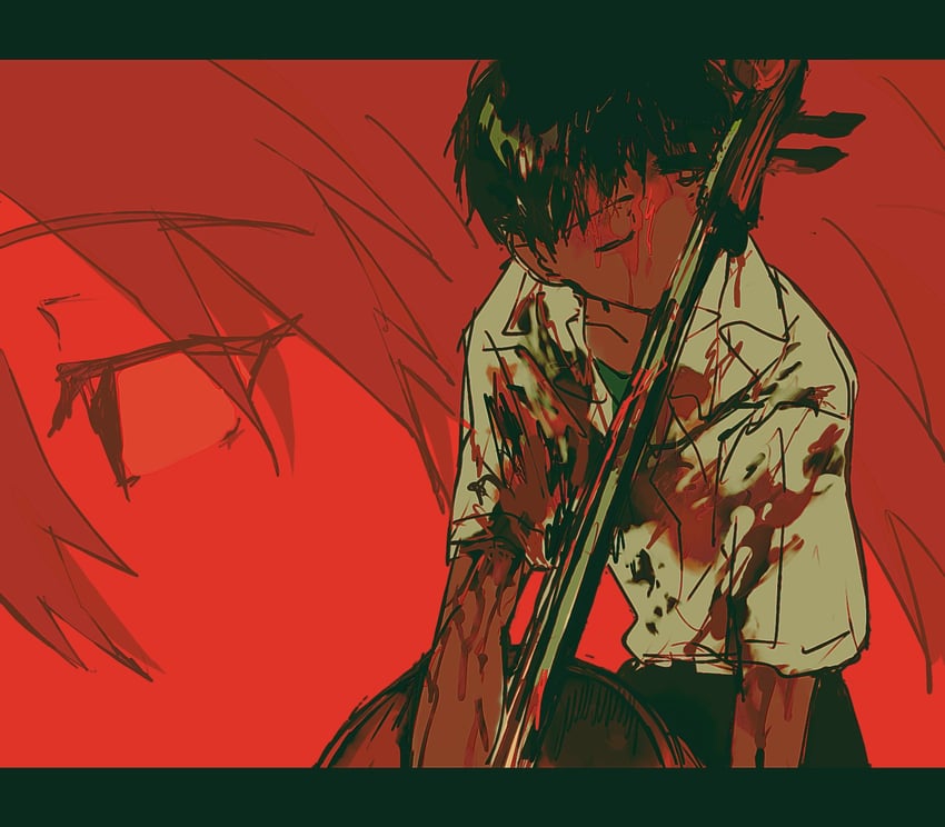 ikari shinji and nagisa kaworu (neon genesis evangelion) drawn by fishcoooo