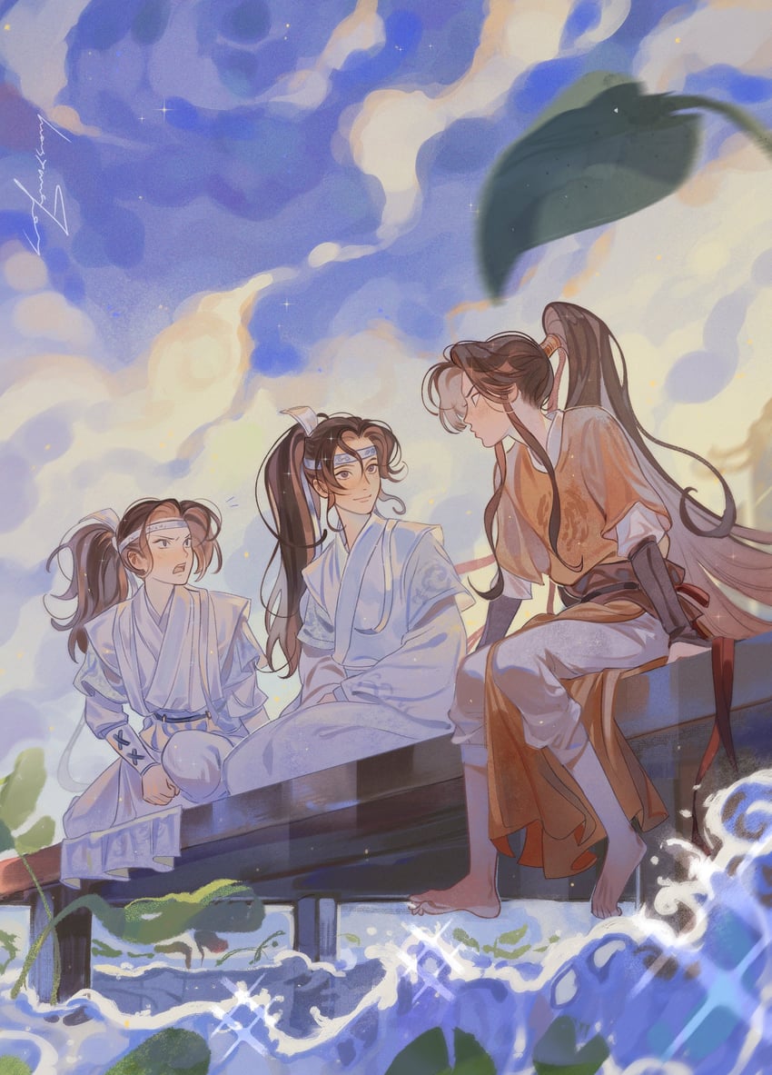 lan sizhui, jin ling, and lan jingyi (modao zushi) drawn by masyanajoy