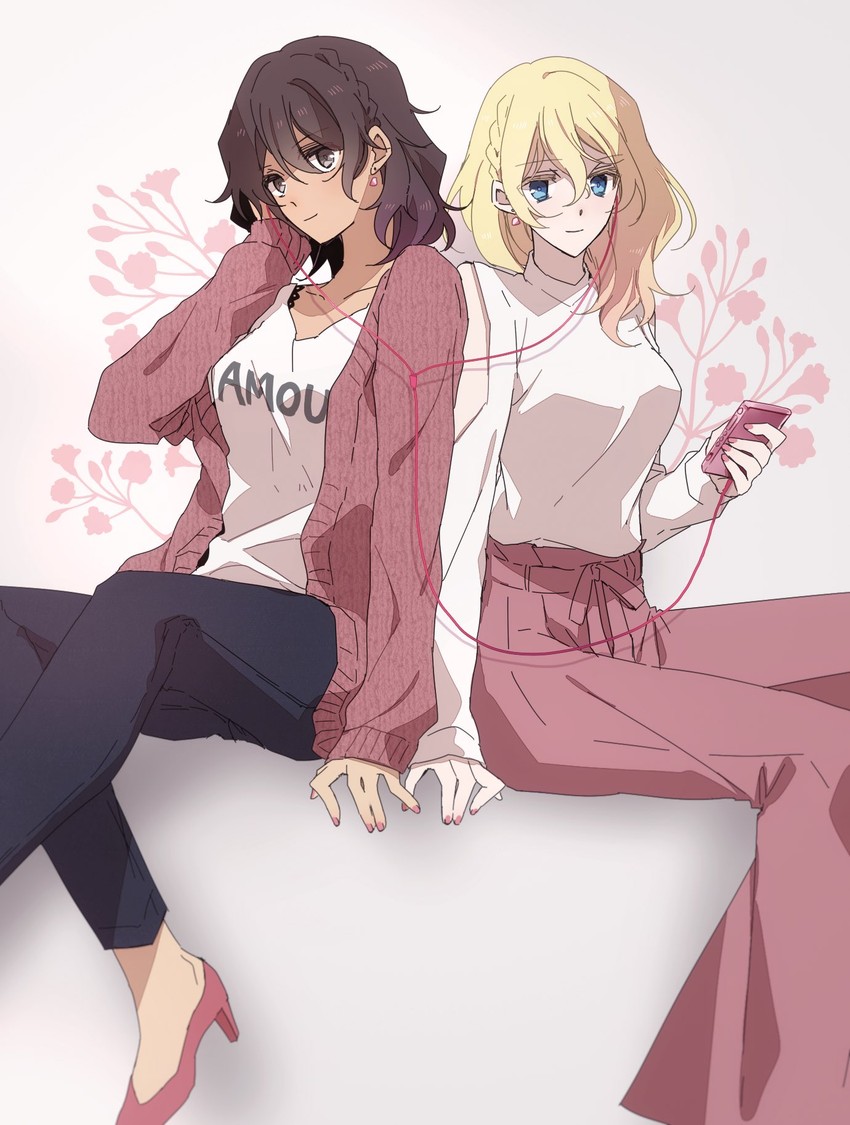 andou and oshida (girls und panzer) drawn by amazuki_jou