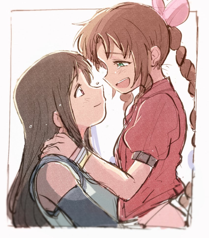 tifa lockhart and aerith gainsborough (final fantasy and 2 more) drawn by tsubobot