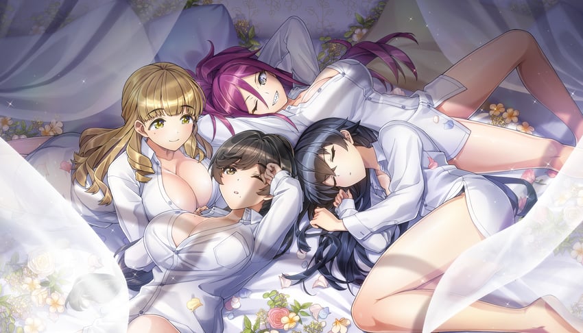 yamaba yume, ayato utae, kurenashi yuuri, and hagane otsuki (dolphin wave) drawn by ootomo_takuji