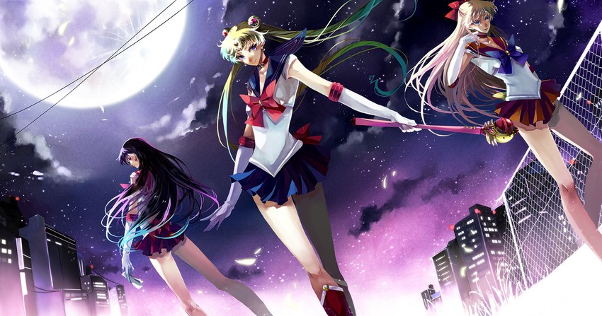tsukino usagi, sailor moon, aino minako, hino rei, sailor venus, and 1 more (bishoujo senshi sailor moon and 1 more) drawn by nako_(nonrain)