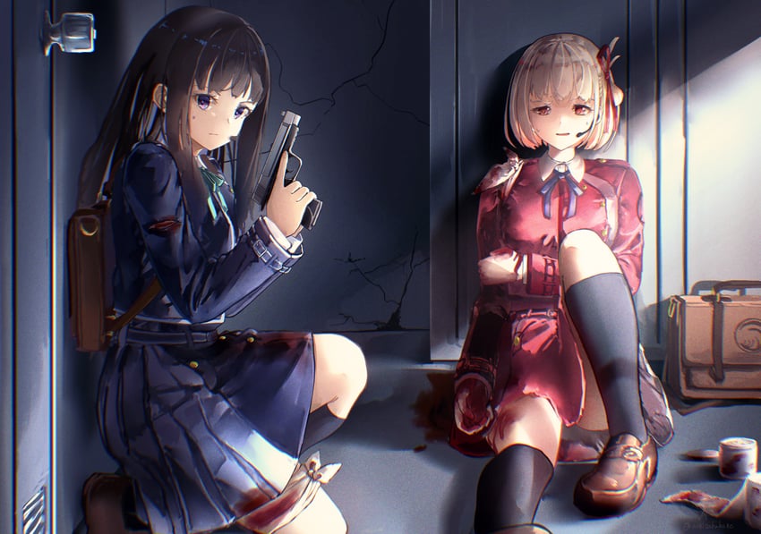 nishikigi chisato and inoue takina (lycoris recoil) drawn by aoi_hane