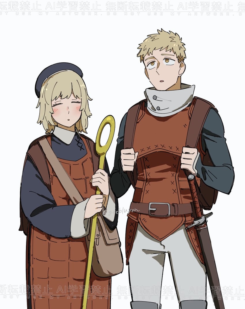 falin touden and laios touden (dungeon meshi) drawn by su_(grebluyon)
