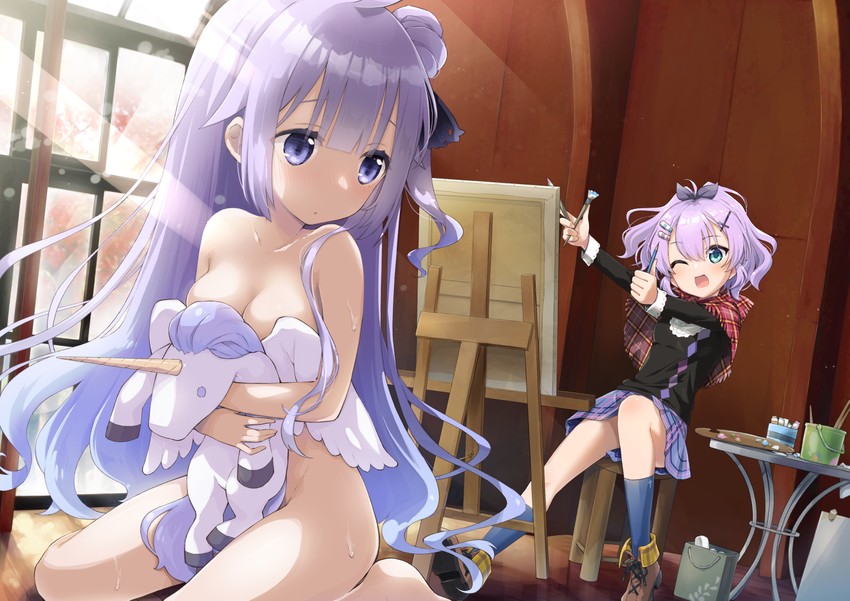 unicorn and javelin (azur lane) drawn by sukisukiharami