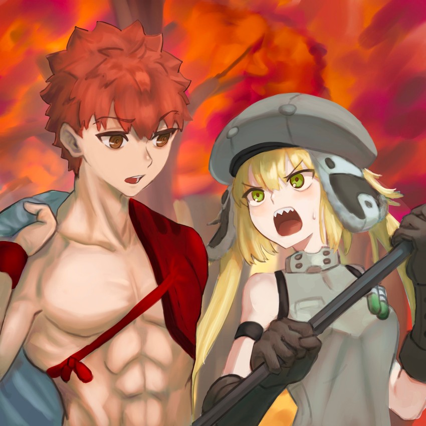 artoria pendragon, emiya shirou, artoria caster, and senji muramasa (fate and 1 more) drawn by shiro_464646