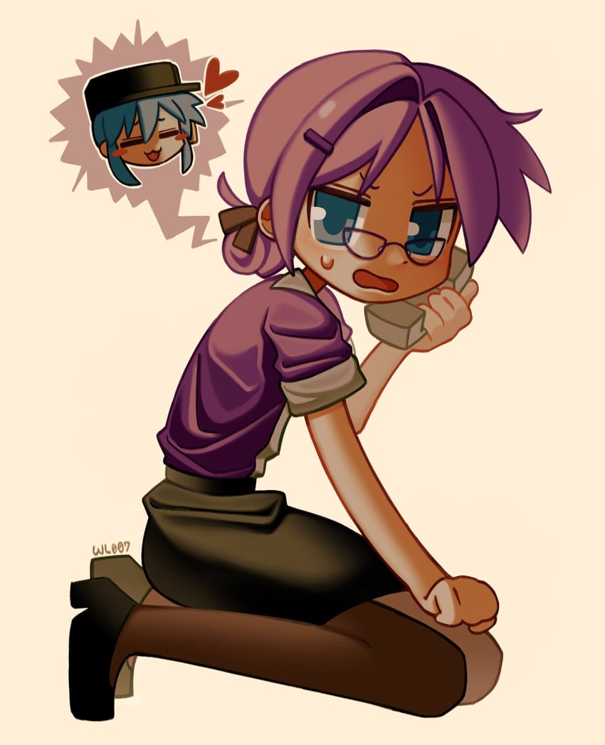 hiiragi kagami, izumi konata, scout, and miss pauling (lucky star and 1 more) drawn by wheatler007