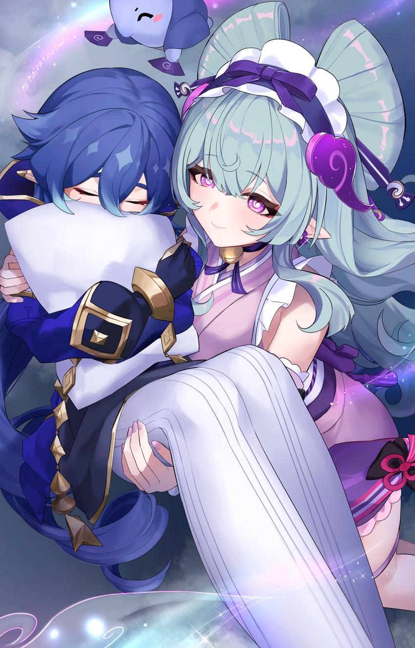 layla and yumemizuki mizuki (genshin impact) drawn by taira_(taira_oekaki)