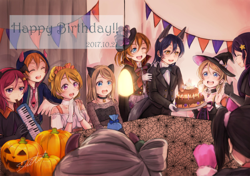 nishikino maki, tojo nozomi, sonoda umi, yazawa nico, ayase eli, and 5 more (love live! and 1 more) drawn by suito