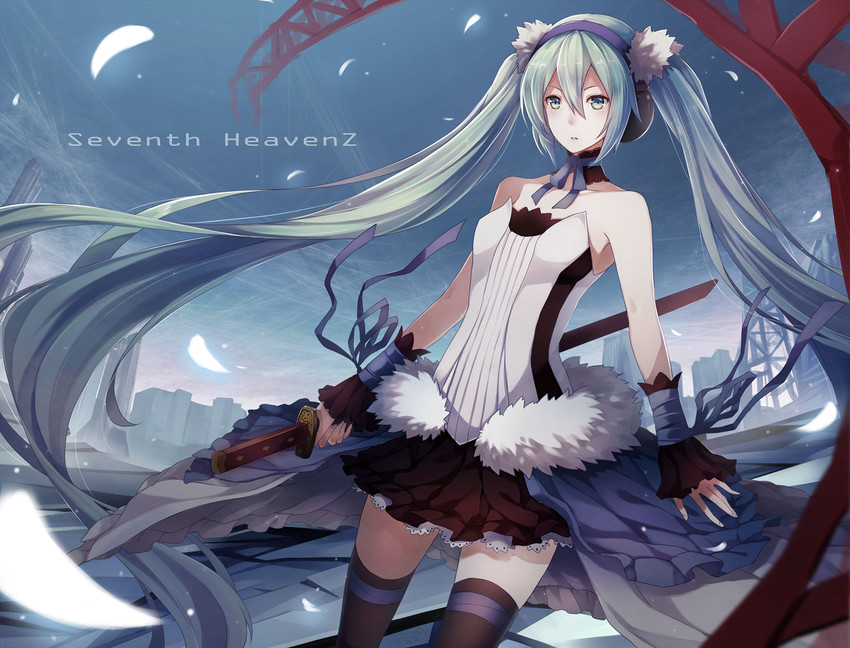 hatsune miku (vocaloid and 2 more) drawn by kiyo_(chaoschyan)