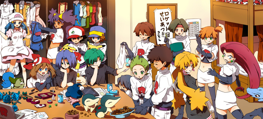 pikachu, dawn, may, ash ketchum, misty, and 20 more (pokemon and 3 more) drawn by kapirusu