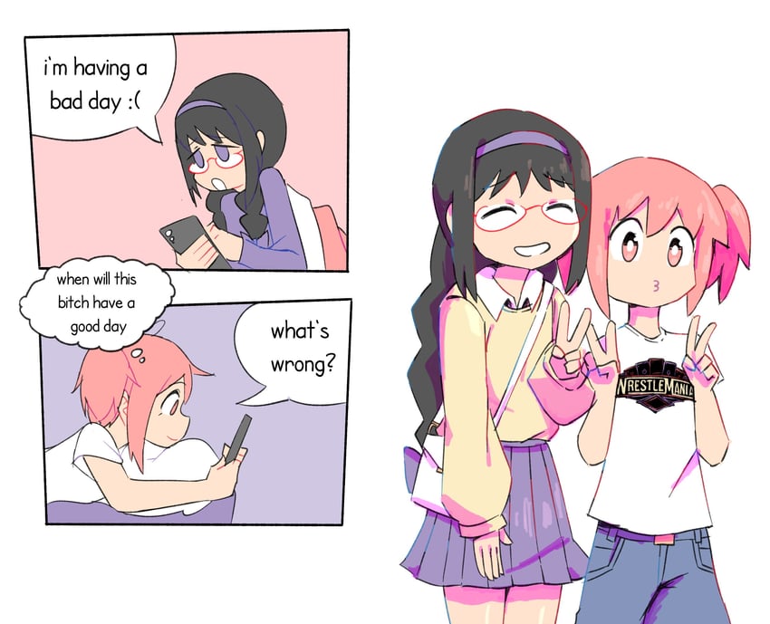 akemi homura and kaname madoka (mahou shoujo madoka magica and 1 more) drawn by ruw_ruler