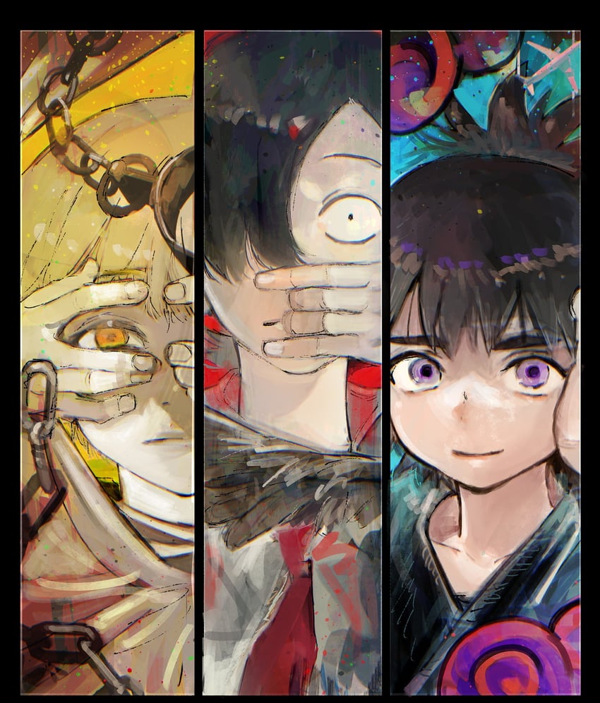 kurohara tokio, higashi azuma, and otta ely (choujin x) drawn by ishida_sui