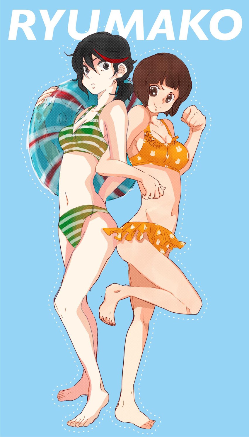 matoi ryuuko and mankanshoku mako (kill la kill) drawn by jil_(artist)