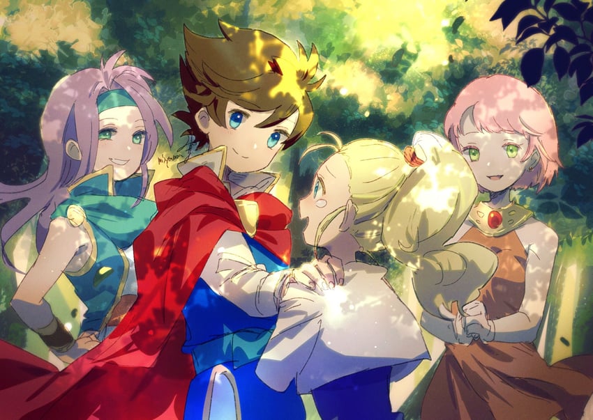 lenna charlotte tycoon, faris scherwiz, bartz klauser, and krile mayer baldesion (final fantasy and 1 more) drawn by miyama_(lacrima01)