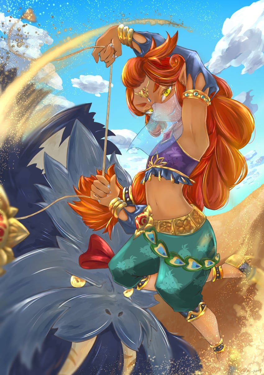riju, sand seal, and patricia (the legend of zelda and 1 more) drawn by ni_yo24